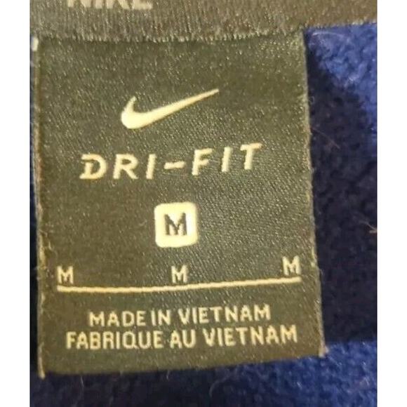 Mens Nike Dri Fit Navy Blue Hooded Sweatshirt Size Medium Multi Color Swoosh - Picture 4 of 5